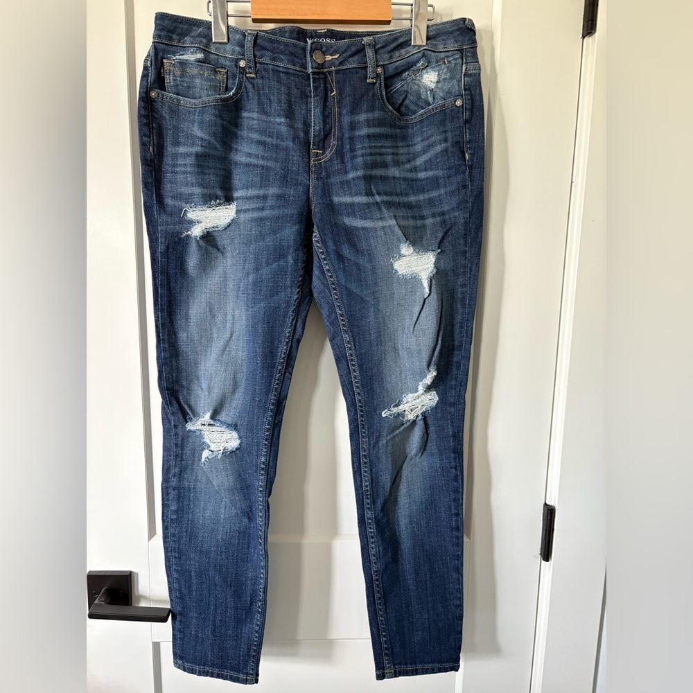 Vigoss Dark Blue Distressed Skinny Jeans